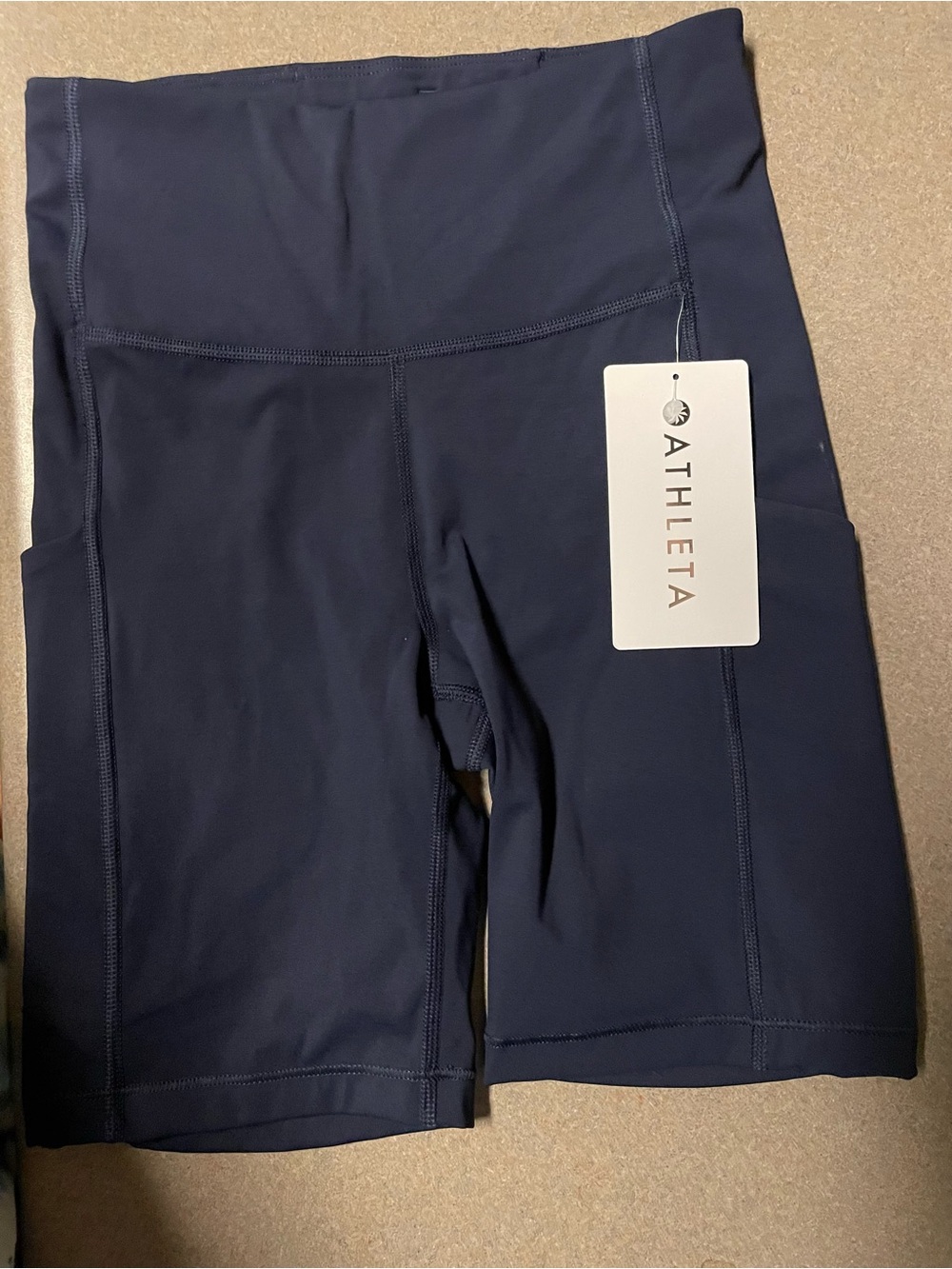 Athleta Ultimate Stash Pocket XS 7” Short w/ High-Rise Waistband, NEW, Navy